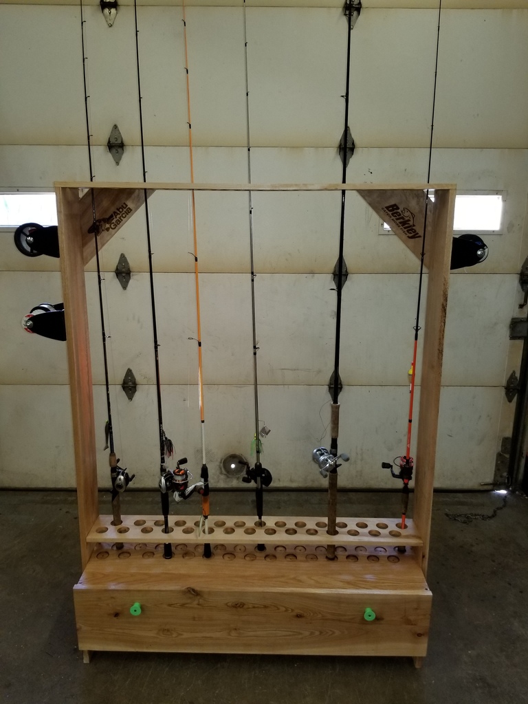 fishing pole rack
